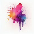 Splashes of paint spreading Bright colors on a white background Generative AI Royalty Free Stock Photo