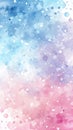 Splashes of Pink and Blue Pastels. Vertical holiday background. Watercolor Dreams