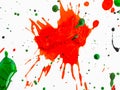 Splashes on red and green paint
