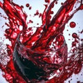 Splashes of red wine. Liquid explosion