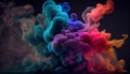 Splashes of Vivid Colored Paint of Whisps of Smoke Carrying Colorful Fog AI Generative Background