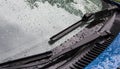 Splashes and water drops on acar windows Royalty Free Stock Photo