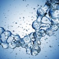 Splashes of water shaped of a DNA molecule. 3d render