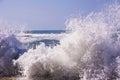 Splashes and waves of Mediterranean sea