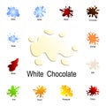 splashes of white chocolate icon. Detailed set of color splash. Premium graphic design. One of the collection icons for websites, Royalty Free Stock Photo