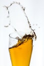 Splashing beer from a glass