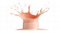 Splashing beige liquid foundation captured in mid-air movement Royalty Free Stock Photo