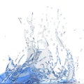 Splashing blue sparkling pure water. Abstract nature background Royalty Free Stock Photo