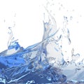 Splashing blue sparkling pure water. Abstract nature background Royalty Free Stock Photo