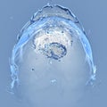 Splashing blue sparkling pure water. Abstract nature background Royalty Free Stock Photo