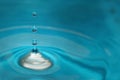 Splashing blue water drop Royalty Free Stock Photo