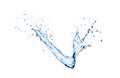 Splashing blue water on white Royalty Free Stock Photo