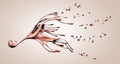 Splashing chocolate blob abstract background, isolated 3d rendering Royalty Free Stock Photo
