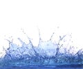 Splashing clear water on white background use for refreshment an