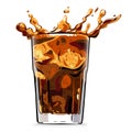 Splashing cola soft drink - vector illustration