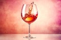 closeup drink liquid red white wine background alcohol gradient glass party. Generative AI.