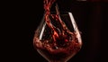 Splashing liquid, pouring wine glass overflowing in celebration generated by AI Royalty Free Stock Photo