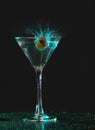 Splashing martini Royalty Free Stock Photo