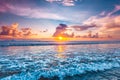 Sunset over ocean Royalty Free Stock Photo