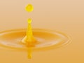 Splashing orange juice 3d illustration Royalty Free Stock Photo