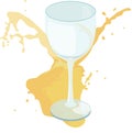 Splashing orange juice and a glass goblet Royalty Free Stock Photo