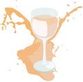 Splashing orange juice and a glass goblet Royalty Free Stock Photo