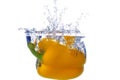 Splashing peper into a water