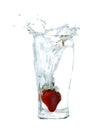 Splashing strawberry