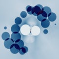 Splashing Water Abstraction on Blue Background. Geometric Abstract Design. Artistic Fantasy. Generative Art. Geometrical Bright.