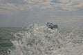 Splashing water boat trip Horizon Rock Sky ko phi phi Royalty Free Stock Photo