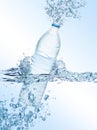 Splashing water bottle Royalty Free Stock Photo