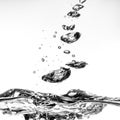 splashing water with bubbles on white background closeup Royalty Free Stock Photo