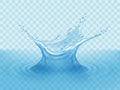 Splashing water isolated on blue background vector Royalty Free Stock Photo