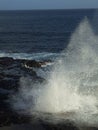 Splashing water at Spouting Horn, Kauai, Hawaii Royalty Free Stock Photo