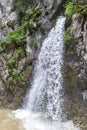 Splashing water in a waterfall