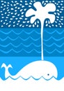 Splashing Whale Invitation Card Royalty Free Stock Photo