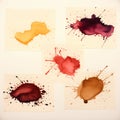 Splat of color from handdrawn ink on white Royalty Free Stock Photo