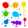 splats and blobs of colored paint vector design illustration