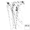 Splatter background.Gray calligraphy ink splats. Spray paint drops. Grunge ink paint splats, blots and splashes . Grunge distress Royalty Free Stock Photo