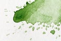 Splatter of green watercolor