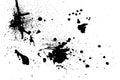 Splatter Paint Texture . Distress rough background . Black Spray Blot of Ink. Abstract vector. Hand drawn.