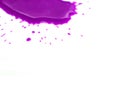 Splatter violet pink purple color painting Ink drops and splashes. Blotter spots liquid paint drip drop splash on white Royalty Free Stock Photo