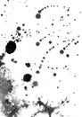 Splatter watercolor technique in black ink form. Ã Â¸ÂºÃ Â¸ÂºBlack and white on paper to make paint stroke stain