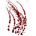 Splattered blood stain on white background. Vector Royalty Free Stock Photo