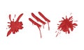 Splattered Blood Stains Set, Smears and Drops of Red Ink Paint Cartoon Vector Illustration Royalty Free Stock Photo