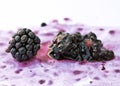 Splattered and Crushed Blackberries and Pips Royalty Free Stock Photo