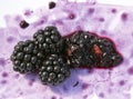 Splattered and Crushed Blackberries and Pips Royalty Free Stock Photo