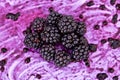 Splattered and Crushed Blackberries and Pips Royalty Free Stock Photo