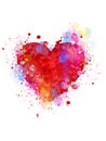 Splattered heart shape