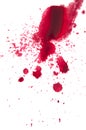 splattered red paint isolated on white background Royalty Free Stock Photo